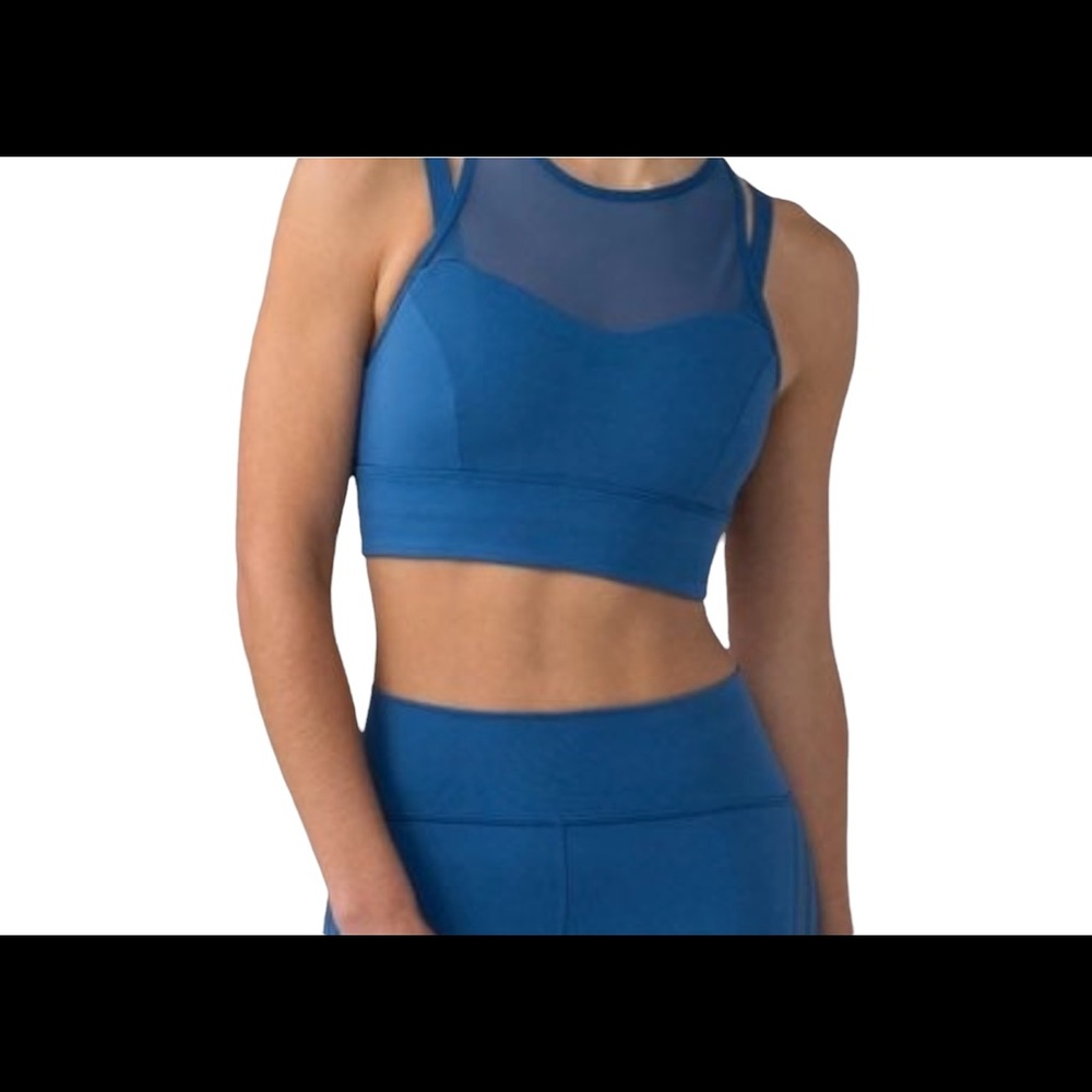 LULULEMON ATHLETICA Blue Mesh Sports Bra
